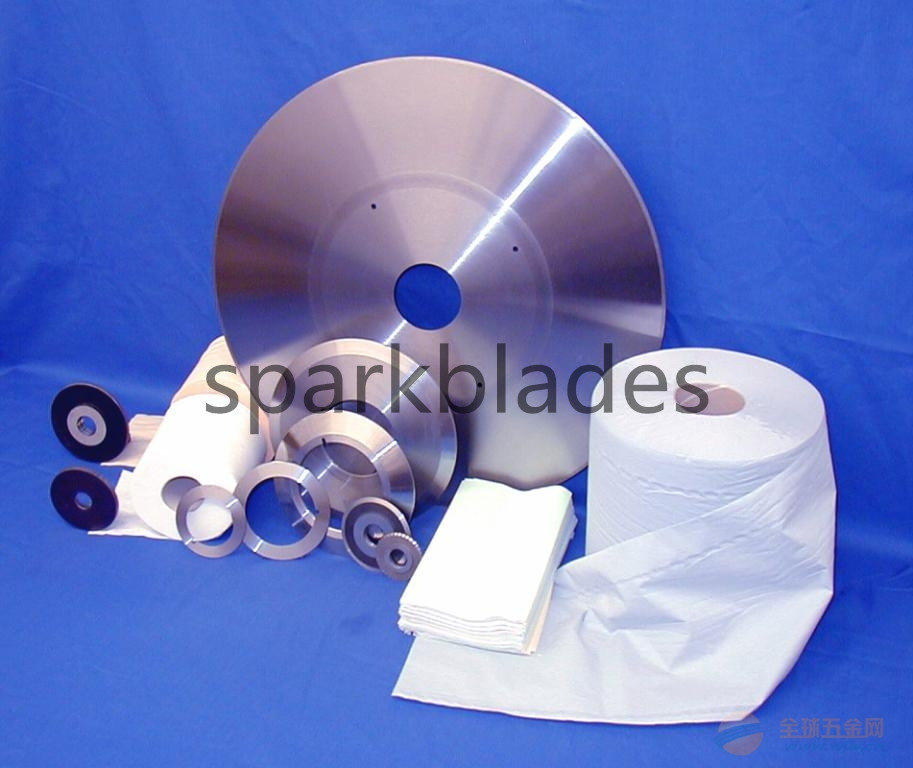 Tissue paper slitting and cutting blade knife